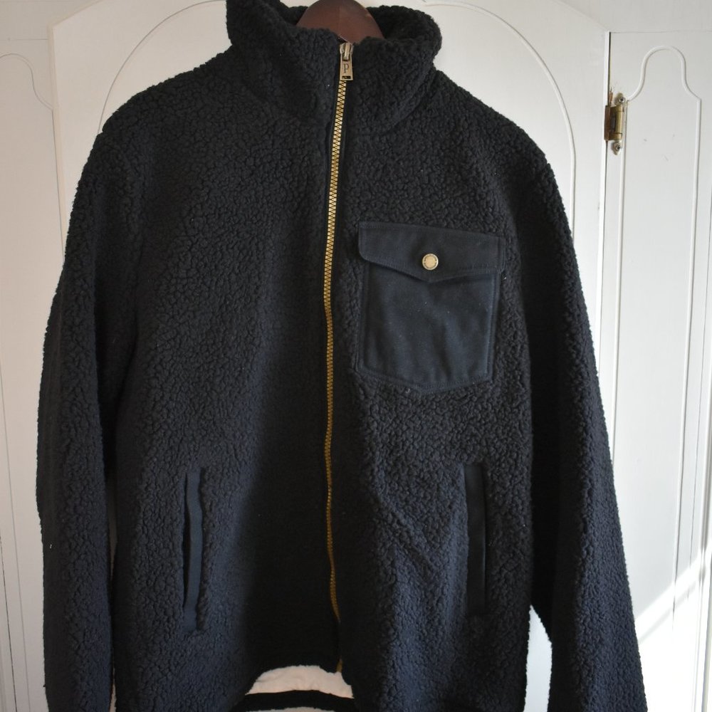 NWT Pendleton River Rock Sherpa Fleece Jacket L Black